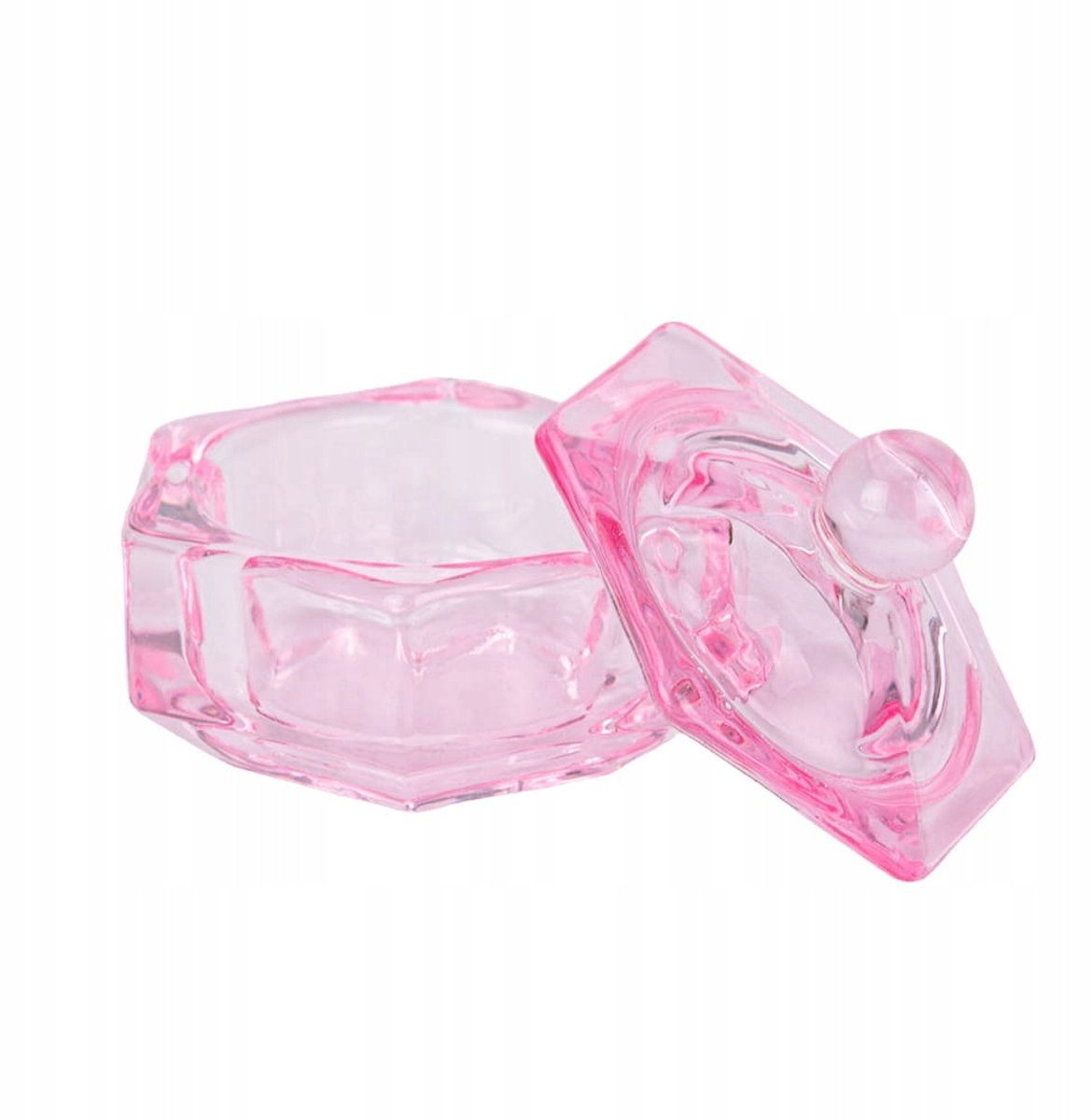 Glazen cupje voor nagellak vloeistof - roze