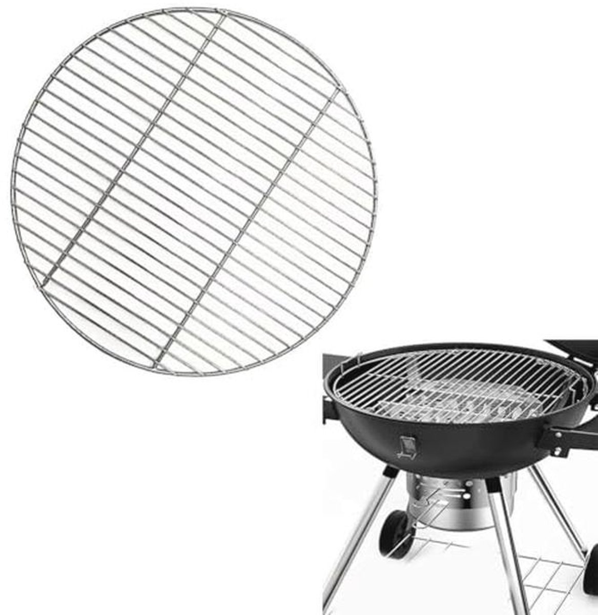 Rond roestvrij stalen grillrooster 43 cm - Perfect voor BBQ, camping en tuinfeest