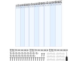 Transparant PVC Strokengordijn, 2 M Hoog X 0,9 M Breed X 2 mm Dik, 6 Stuks Transparante Kunststof Deurstrips voor Vriezers, Magazijnen En Ga