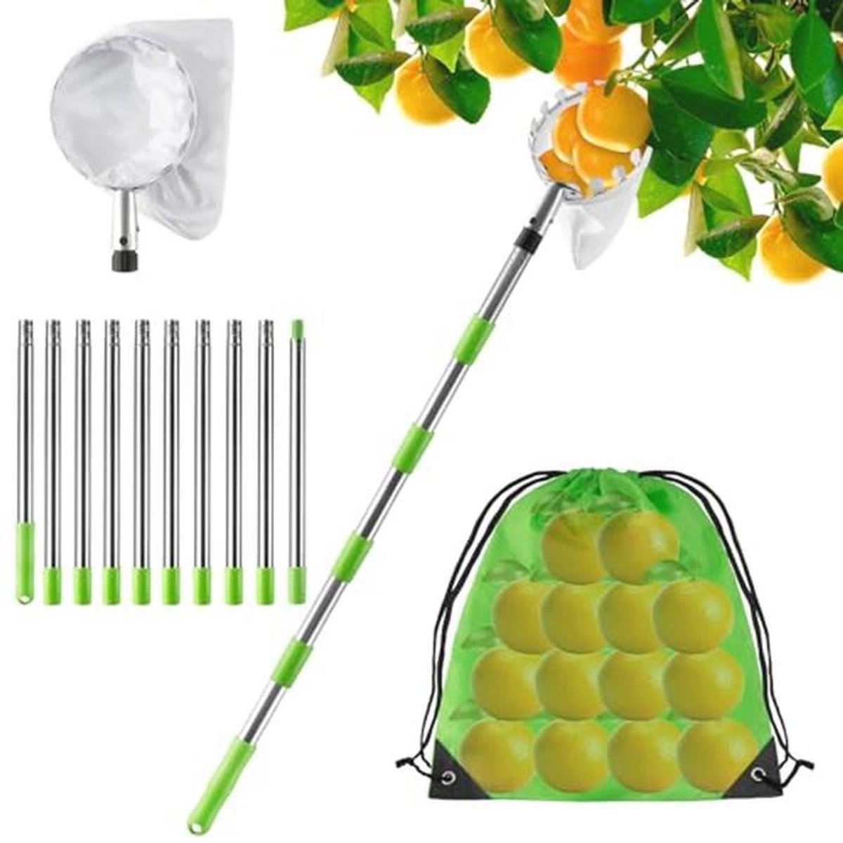 4 m fruitplukker met telescoopsteel voor veilig en efficiënt fruitplukken