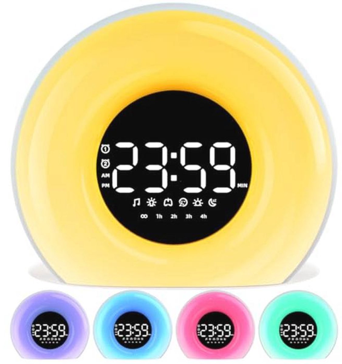 Wake Up Light met Sunrise Simulatie, Dubbele Alarmen en Natuurlijke Geluiden voor Slaapkamers