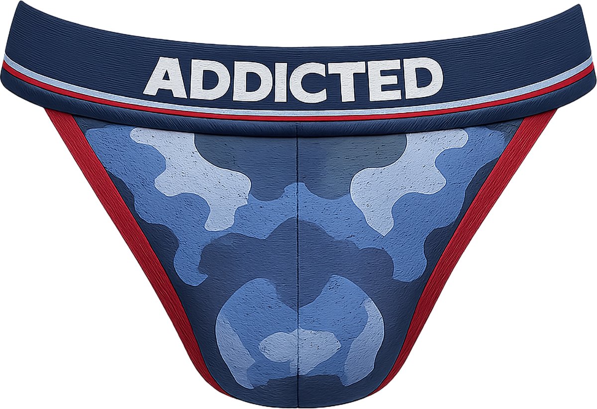 ADDICTED Camo Mesh Push Up Bikini Brief Navy - MAAT S - Heren Ondergoed - Slip voor Man - Mannen Brief