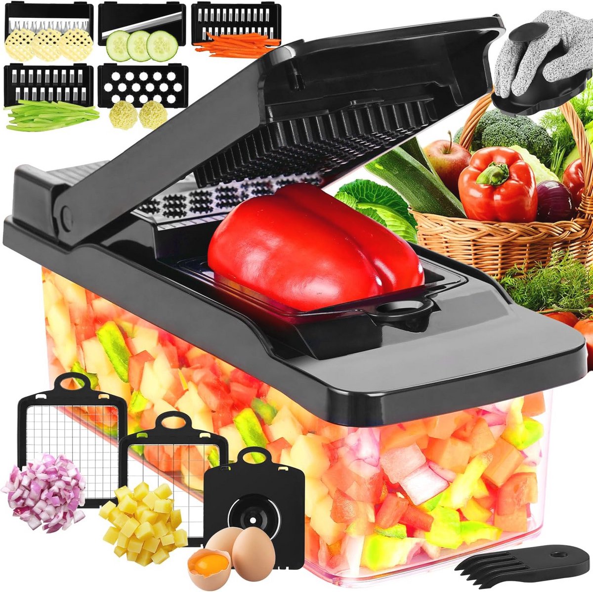 Groentesnijder Mandoline – Keuken Chopper voor Groenten en Uien