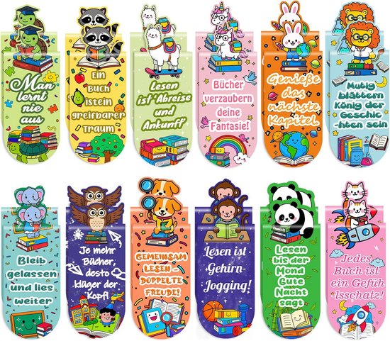 MWOOT Set 24 Magnetische Bladwijzers – Bloemstijl – 6x2 Cm – Voor Boeken, Studenten & Leraren – Stevig & Herbruikbaar