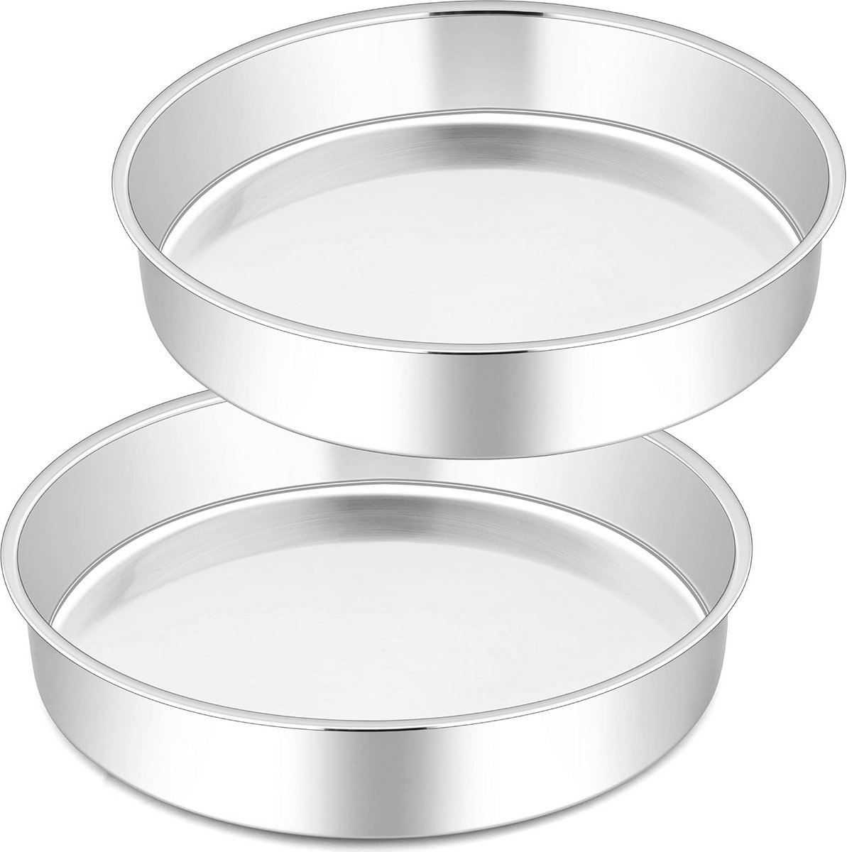 Ronde taartvormen set van 2 - Vaatwasmachinebestendig roestvrij staal 25 cm