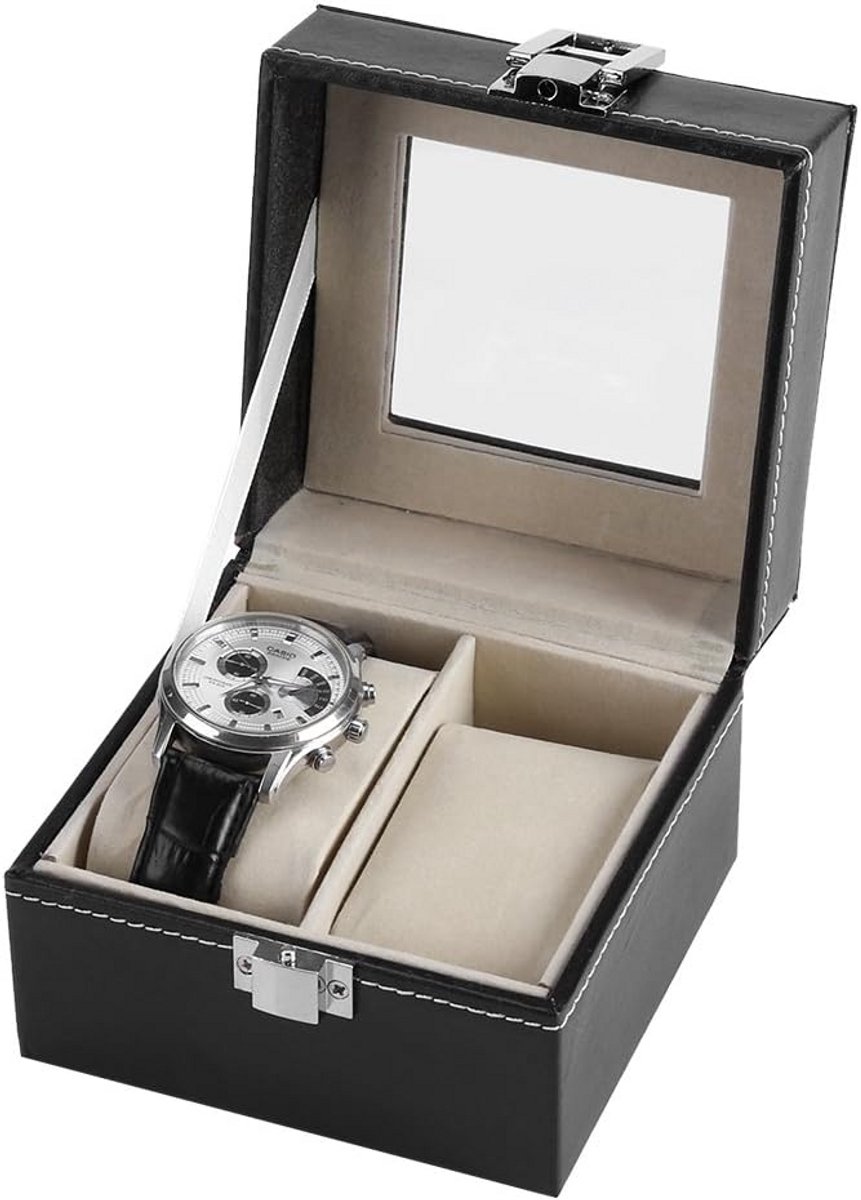 Automatische Opbergdoos voor Twee Horloges met Kijkvenster