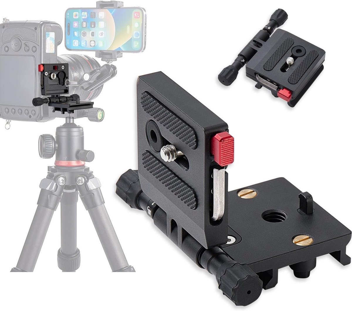 Universele Verstelbare Camera & Accessoire Houder voor Statief - Zwart