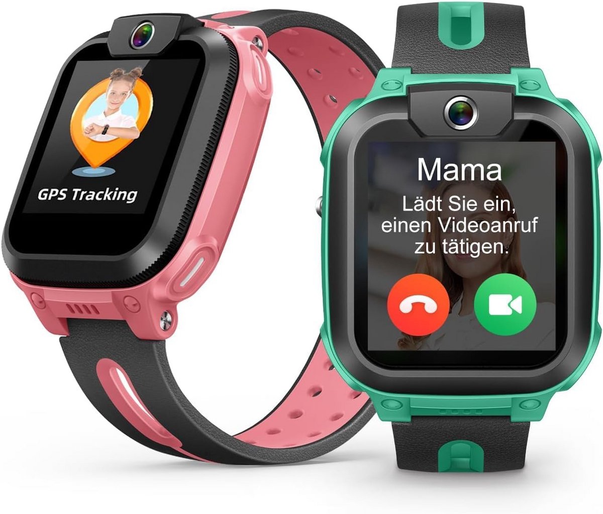 Slimme Kinder Smartwatch met GPS en Video Oproepen, Waterdicht, Groene Kleur