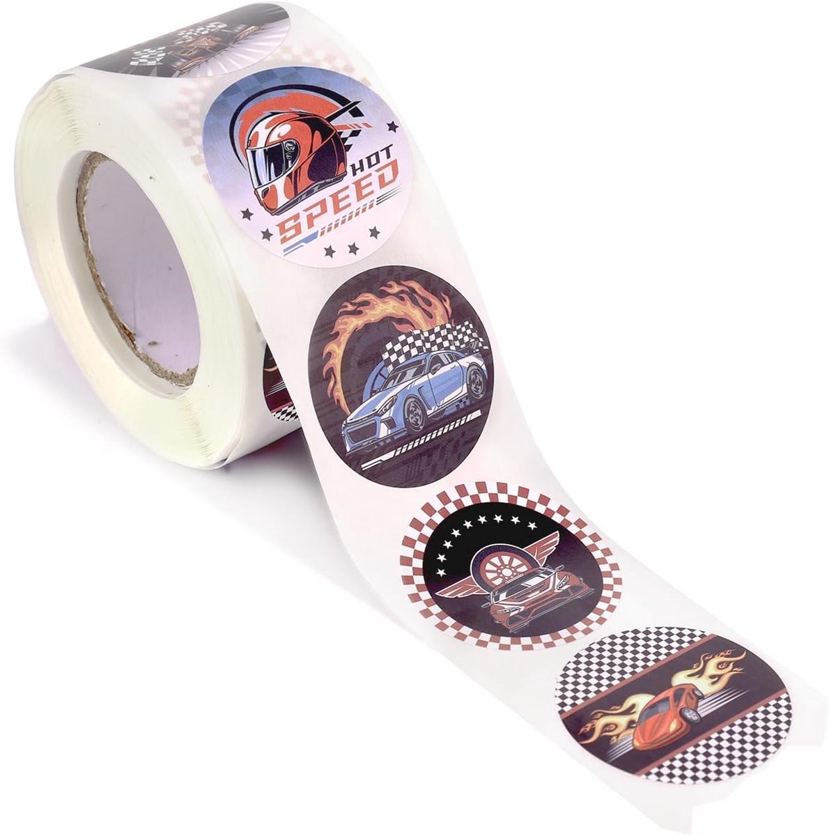 500 Stuks Raceauto Stickers Rol - Coole Sport en Race Voertuig Decals voor Kinderen en Feestdecoratie