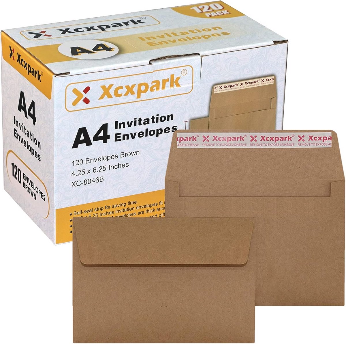 120x Bruine A4 Enveloppen Zelfsluitend voor 4,25 x 6,25 Kaarten
