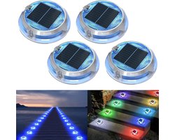 Quntis 4 Pieces Outdoor Solar Light 8-1 Multi-Colour Solar Lamp Outdoor Garden Waterproof IP68 Car Lighting Paths Floor Stairs Patio Bridge Yard Pool