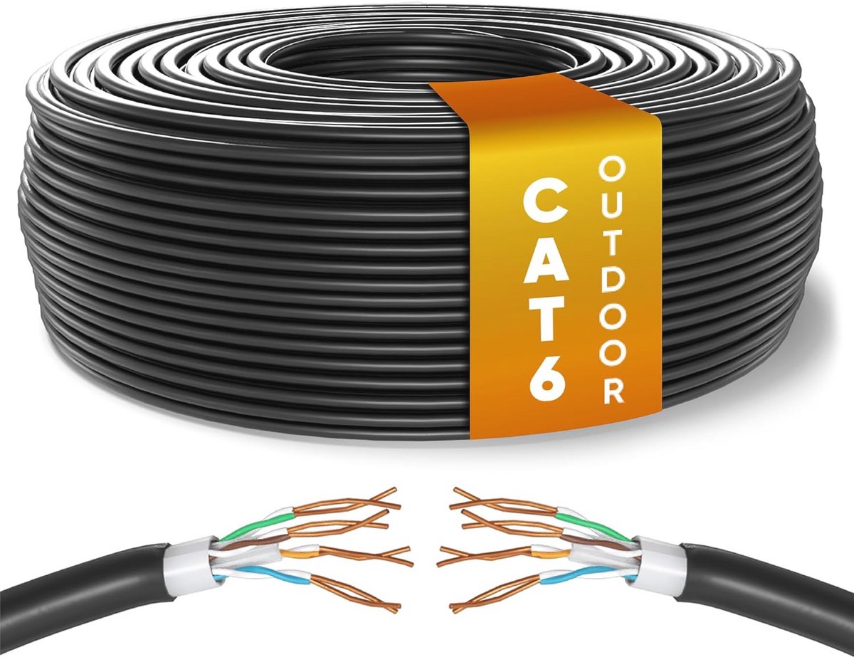 Cat6 Ethernet Kabel 50m - Hoge Snelheid LAN Netwerk Kabel voor Buiten Gebruik