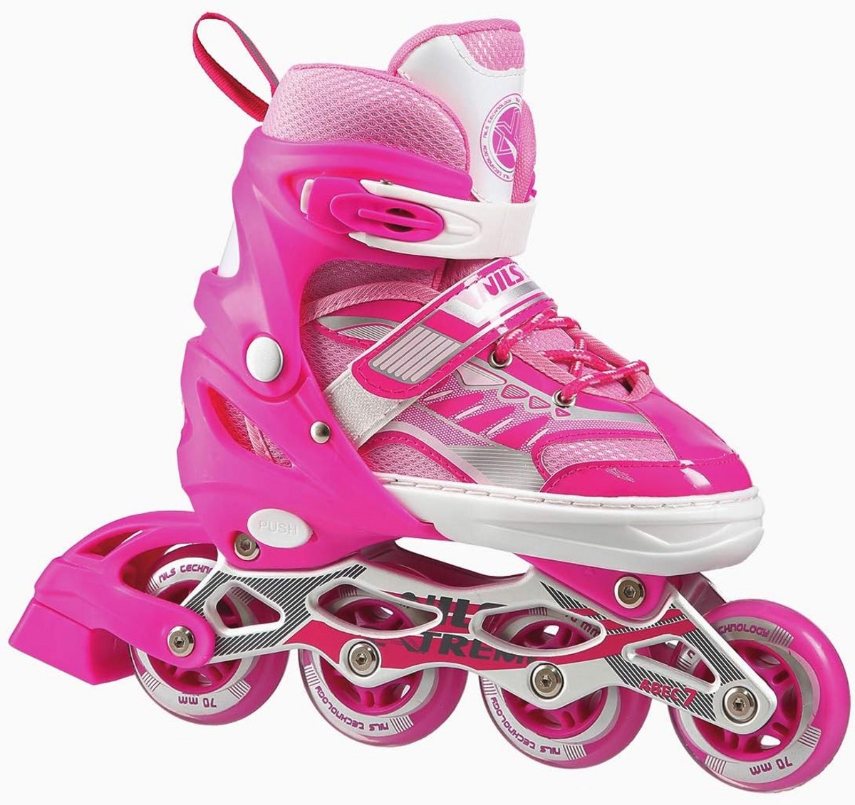 Verstelbare Inline Skates voor Kinderen en Volwassenen - Roze, Maat L