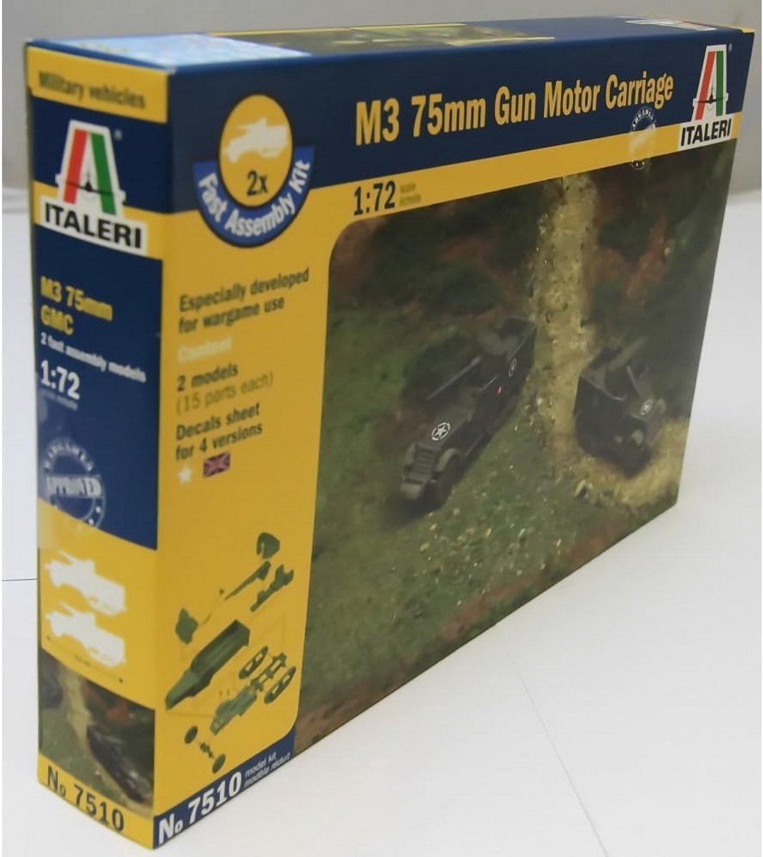 Modelbouwkit 1:72 M3 75mm Half-track Voertuig