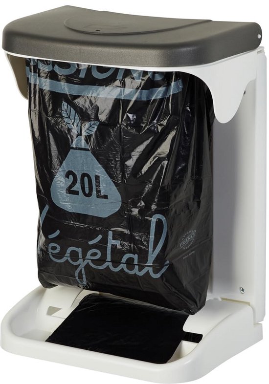 ROSSIGNOL Poubelle intérieure de meuble cuisine 20L avec dérouleur de sac, Ouverture automatique avec la porte du placard, installation facile INO
