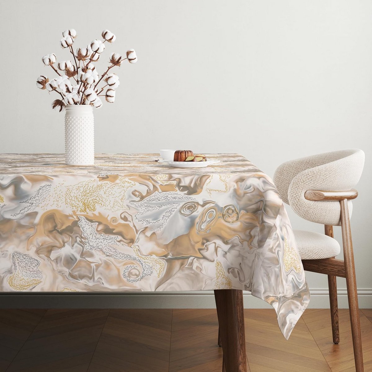 Wasdoek Tafelkleed Goud 100 x 140 cm Waterdicht en Vlekbestendig