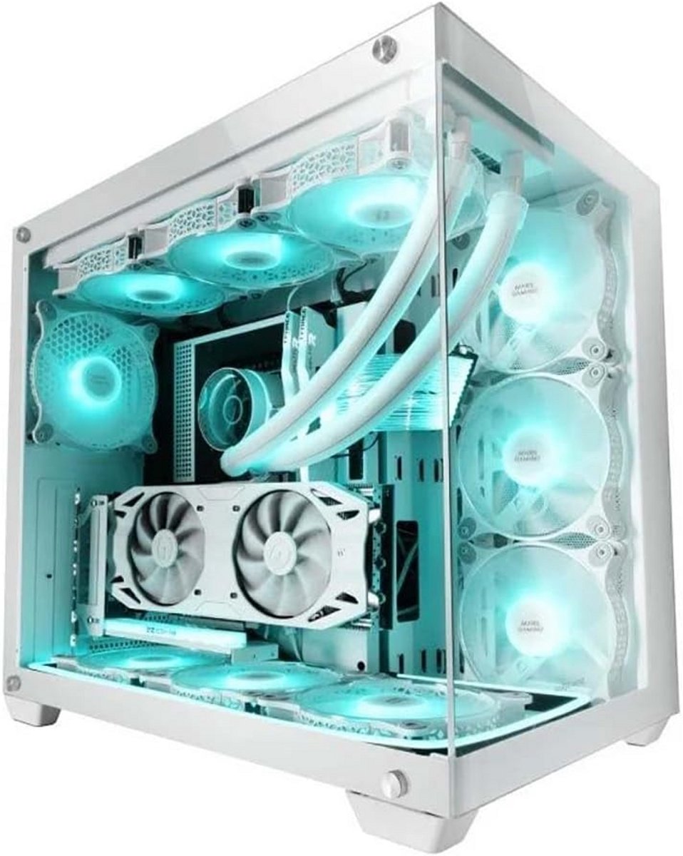 Custom XXL EATX Gaming Tower met Tempered Glass en Modulaire Structuur