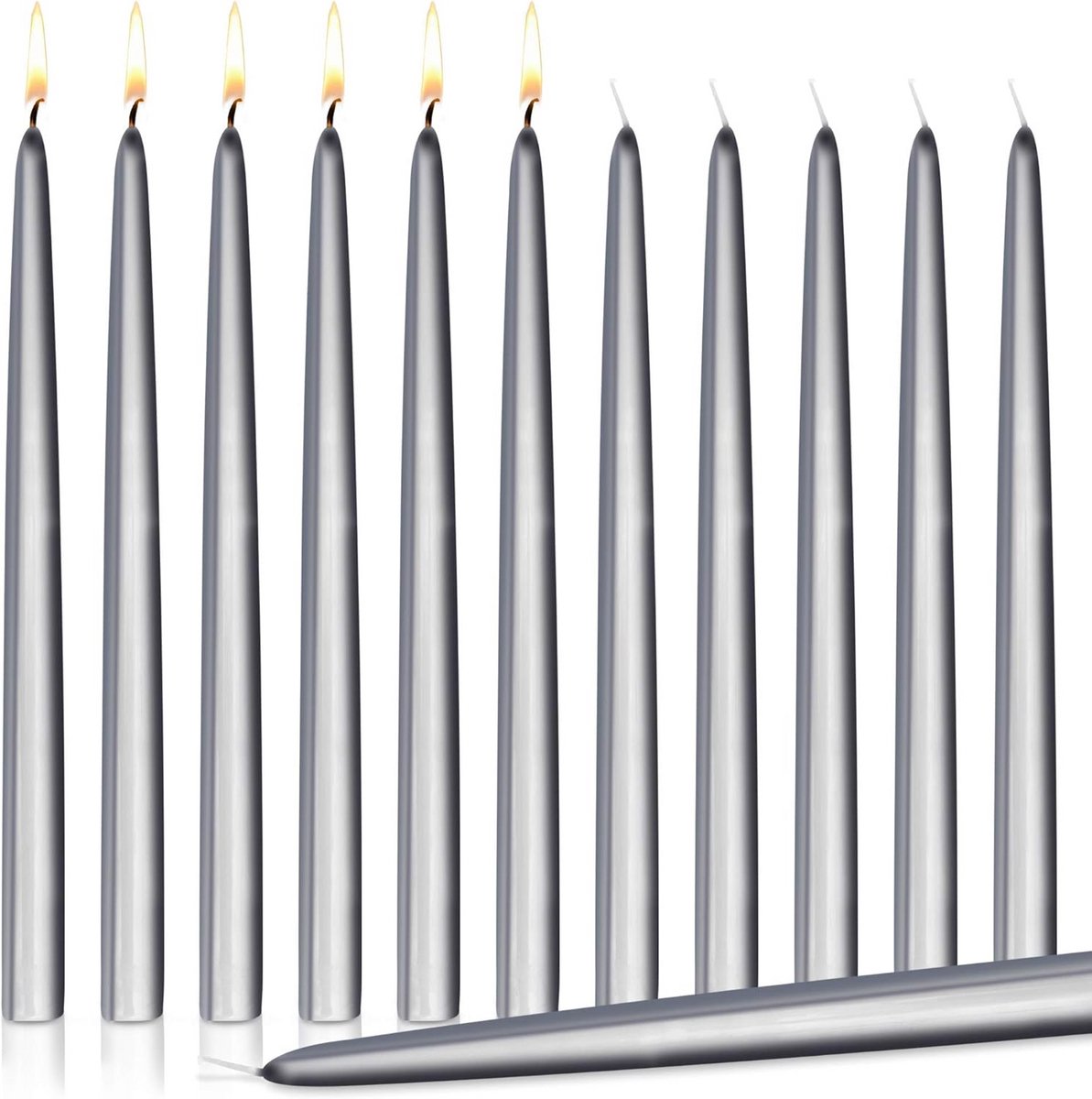 Lange Druppelvrije Kandels 25 cm - Set van 12 Stuks voor Diner en Bruiloft