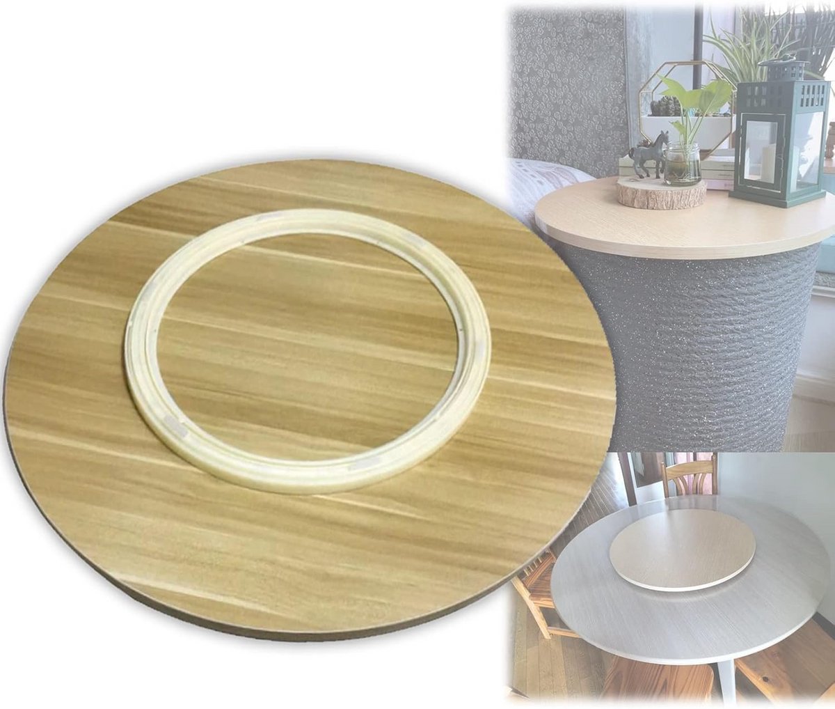 Ronde Houten Draaitafel 360° Luie Susan voor Eettafel - Soepel Draaiend Dienblad