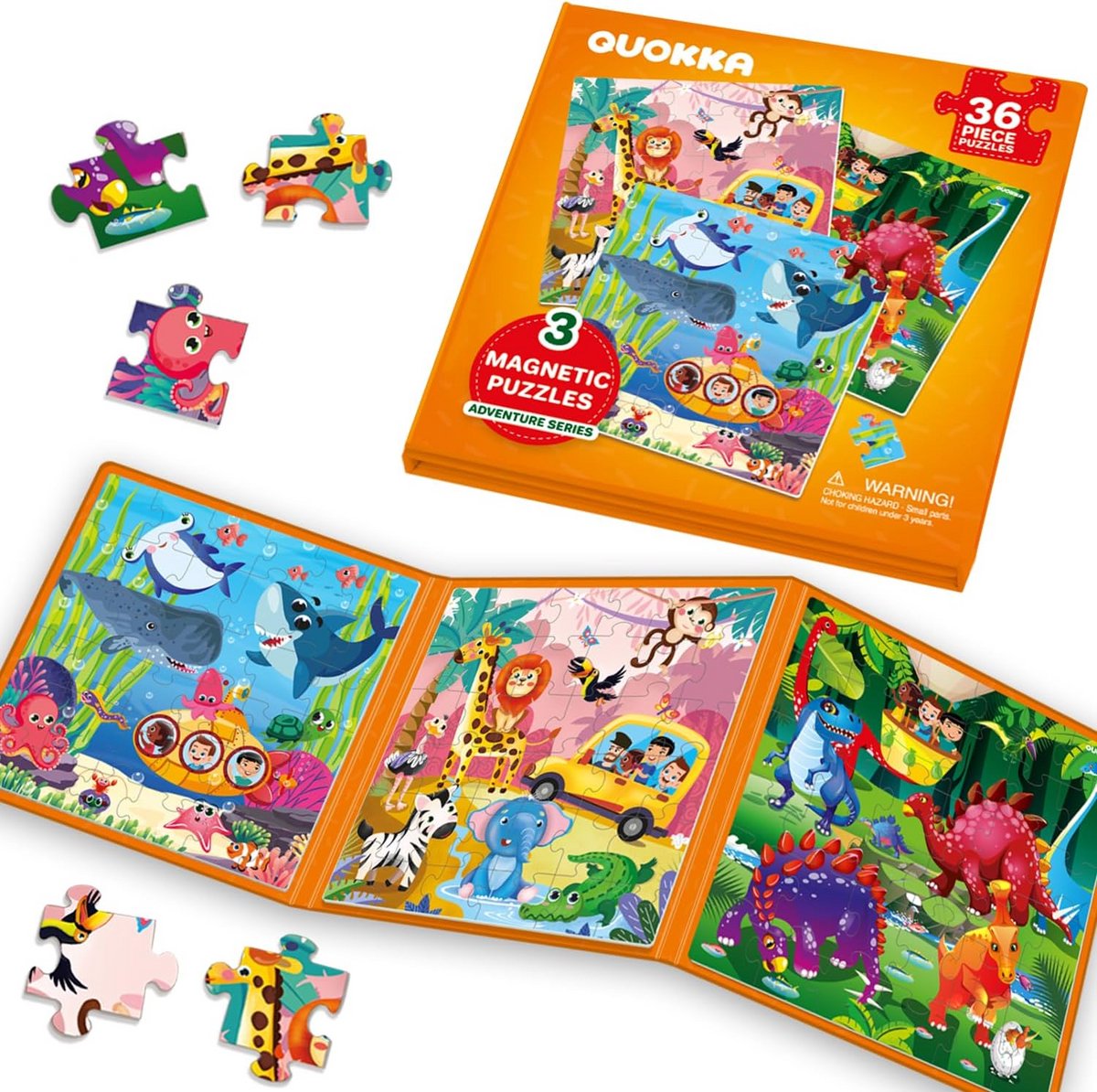 Magnetische Puzzelboek voor Kinderen 3-5 Jaar - 36 Stukken Magnetische Puzzel Afrika - Educatief Reisspeelgoed - Compact Magnetisch Spel voor Thuis en Op Reis