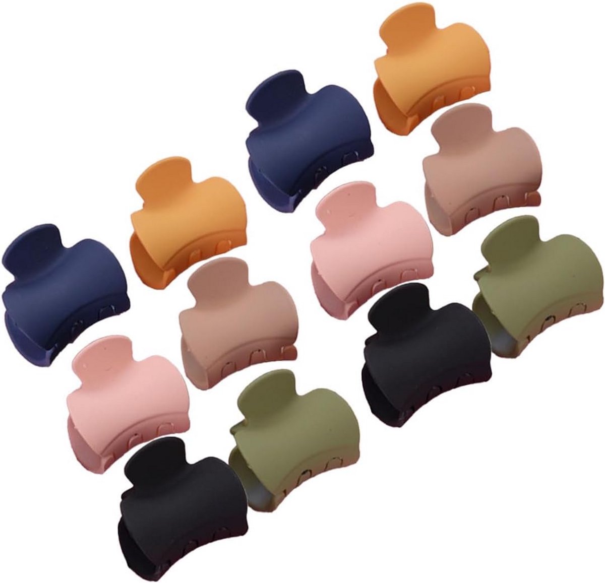 Set van 12 Kleine Matte Haarclips in Franse Stijl (4 cm) voor Fijn en Dik Haar