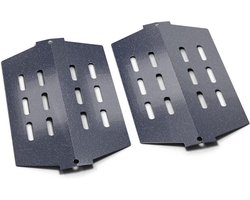 Grill Accessoires – Vervangende Warmtereflector – Set van 2 – Porcelain – Genesis 300 Series – E310 E320 E330 S310 S320 S330 – Flavorizer Bars – Gas BBQ – Geschikt voor Weber – Zilverkleurig – 33.7CM.