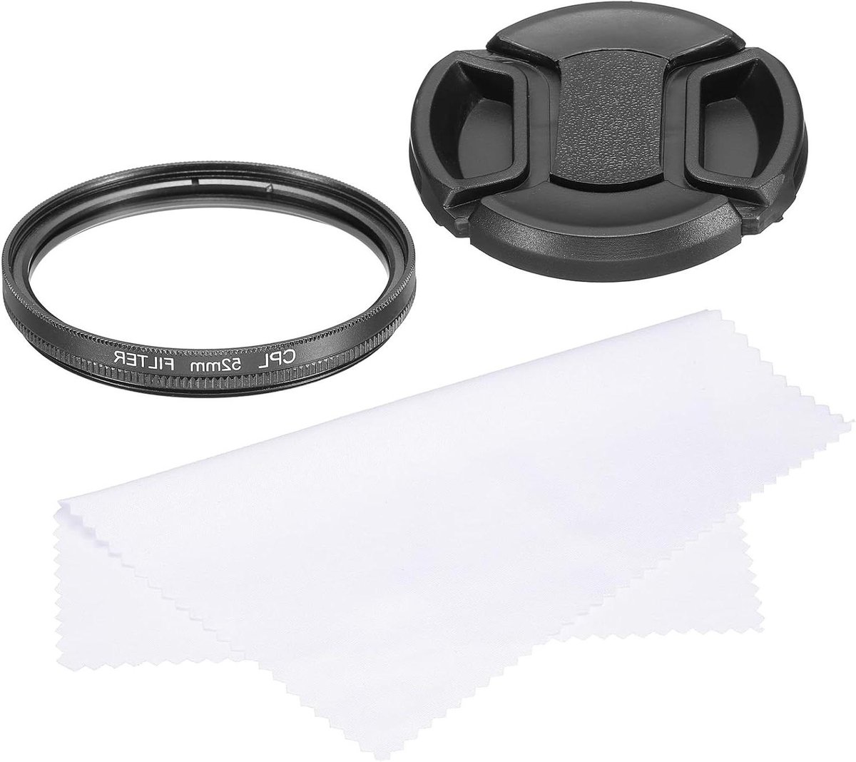Circulaire polarisatiefilter - lensdop - dubbelzijdige coatings - 52 mm - reinigingsdoekje - cameralens - geschikt voor meerlaagse polarisatiefilter.