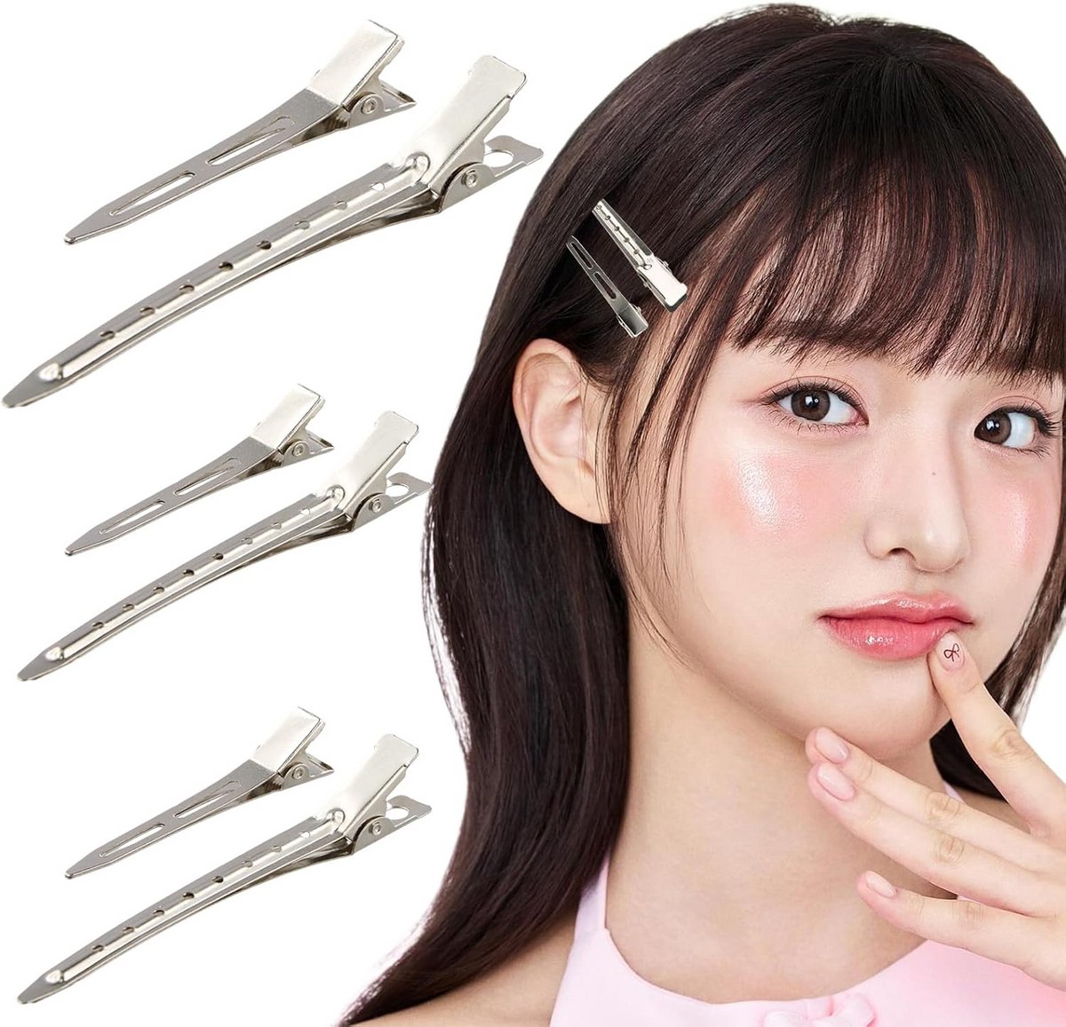 60 Stuks Zilveren Krokodillenclips voor Haarstyling - Professionele Eendenbek Spelden