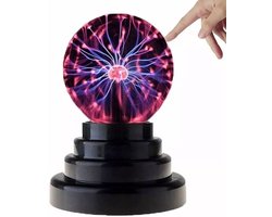 Ynkkvre -Plasma bol - Plasma lamp - Plasma Bol - Aanraakgevoelig Lichtspektakel - USB Of -Batterijen Voeding - 1 Stuk - Binnen Decoratief En Educatief Roodachtig-Violet