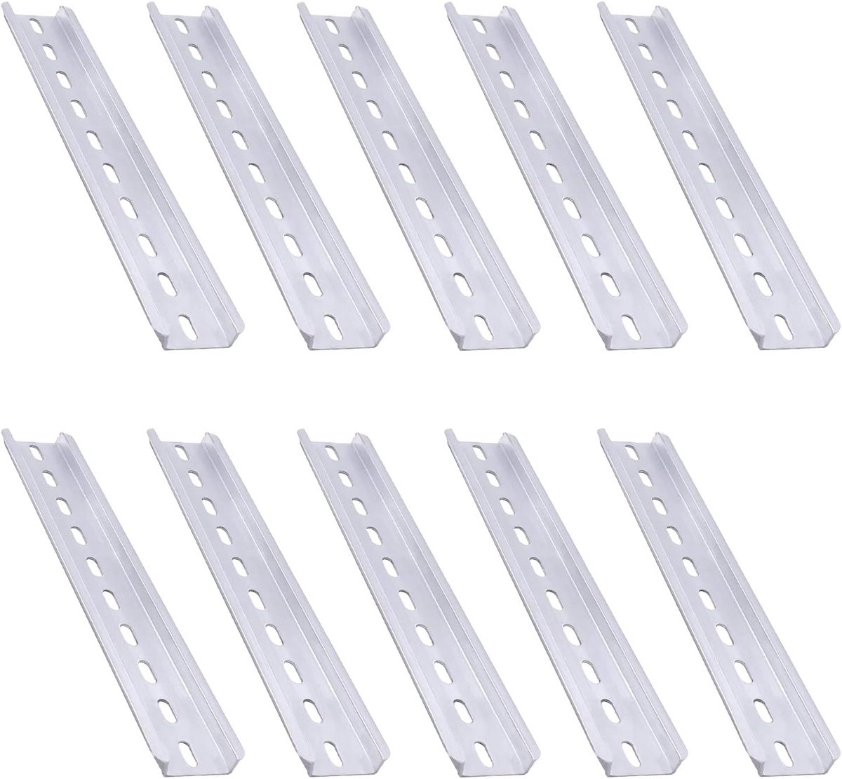 10x Aluminium Montagerails voor Schakelkast en Verdeelkast (20 cm)