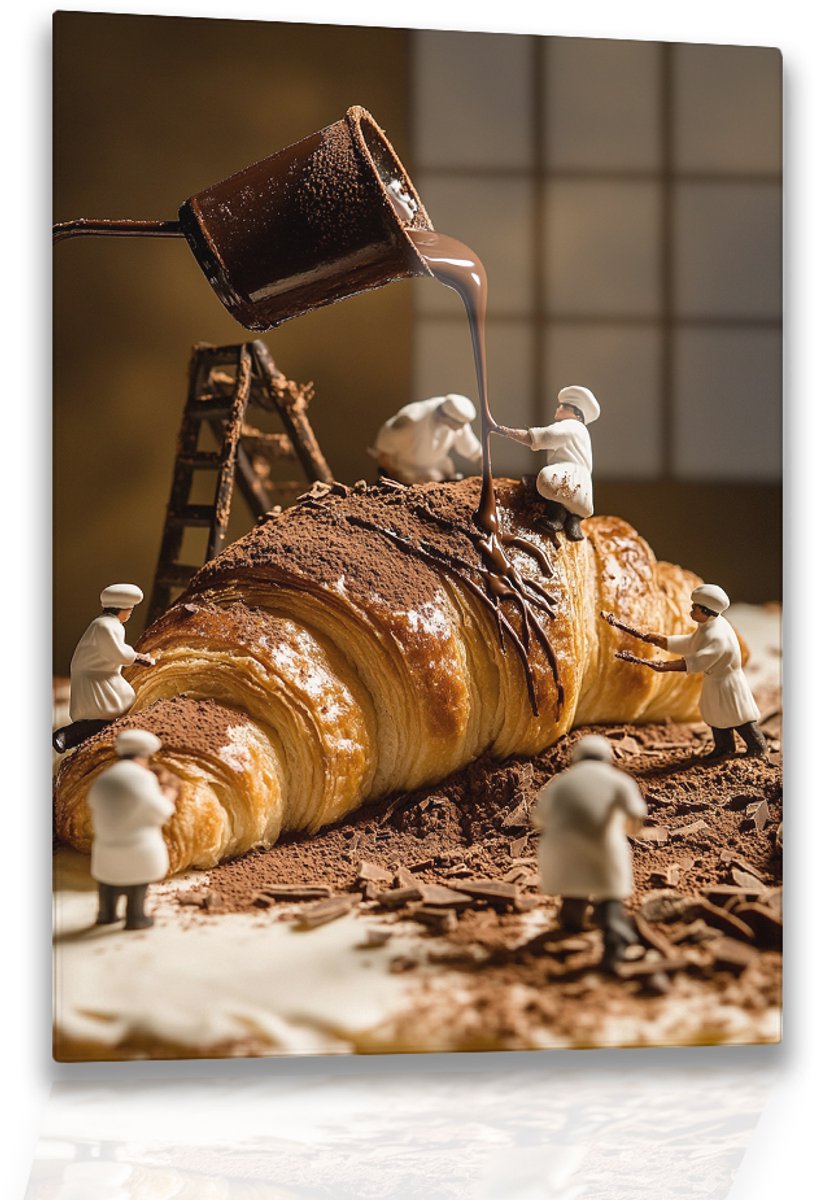 Mini bakkers chocolade – wandkunst – kunst – Glasschilderij – 80x120 cm