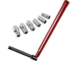 Montagesleutel voor wastafel - handige kraan sleutel - universeel inzetbaar - verstelbare moersleutel - sanitair hulpmiddel - voor badkamerinstallaties met flexibele kop - loodgietersgereedschap - chroom-gekleurd - compact model