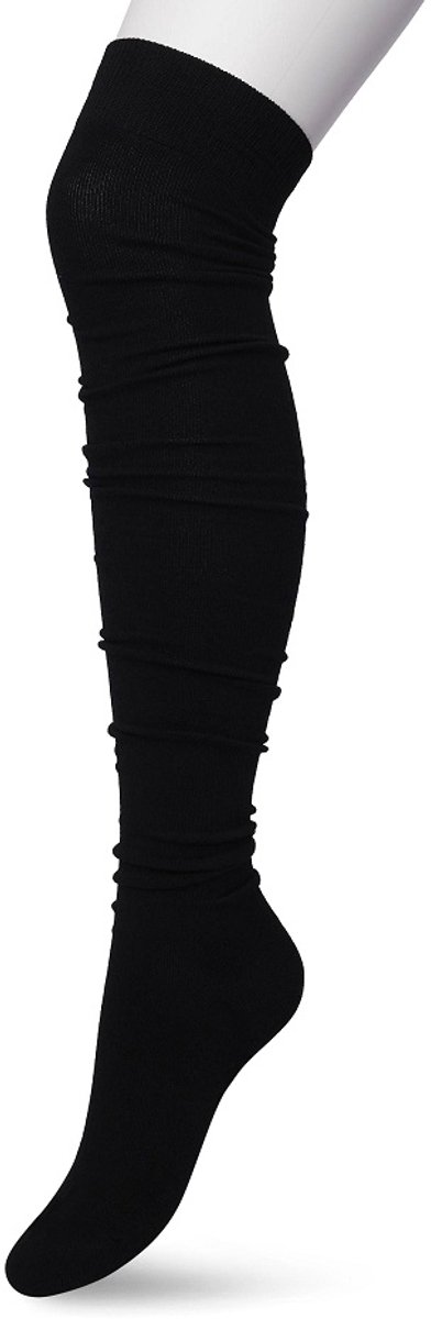 Bonnie Doon Overknee Kousen Zwart Dames - Overknee Sokken - Over de knie - Katoen - Gladde Naden - Extra Comfortabel - Maximaal Draagcomfort - Warm - Overknees - Kniekousen - Black - P53496.101