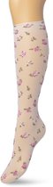 Bonnie Doon Dames Panty Kniekousen met Bloemen Roze maat 36/42 - Gebloemde Knie Kousen - Luxe Knie Sokken - Uitstekend draagcomfort - English Flower Knee High - Kniesokken - Romantisch - Zakt niet af - Paradise Pink - BP211502.310