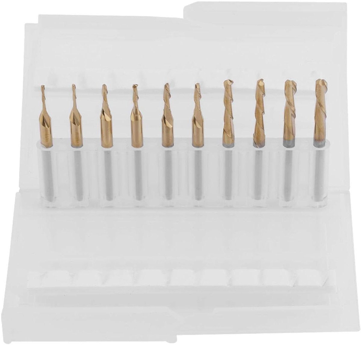 Kogelkopfrees - freesmachine accessoire - titanium coating - 3,175 mm schacht - 4/1,5/6/8/12 mm - geschikt voor houtbewerking - zilverkleurig - mini frees.