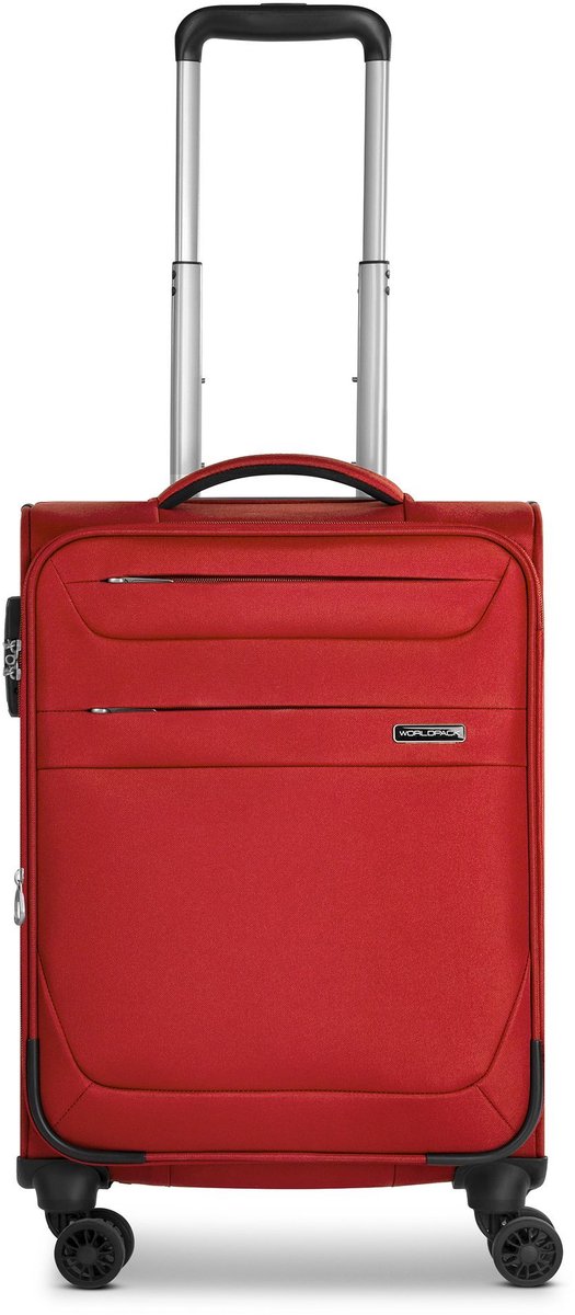 Worldpack Chicago 4 wielen Cabinewagen S 55 cm - Zachte bagage - TSA slot - dark-red