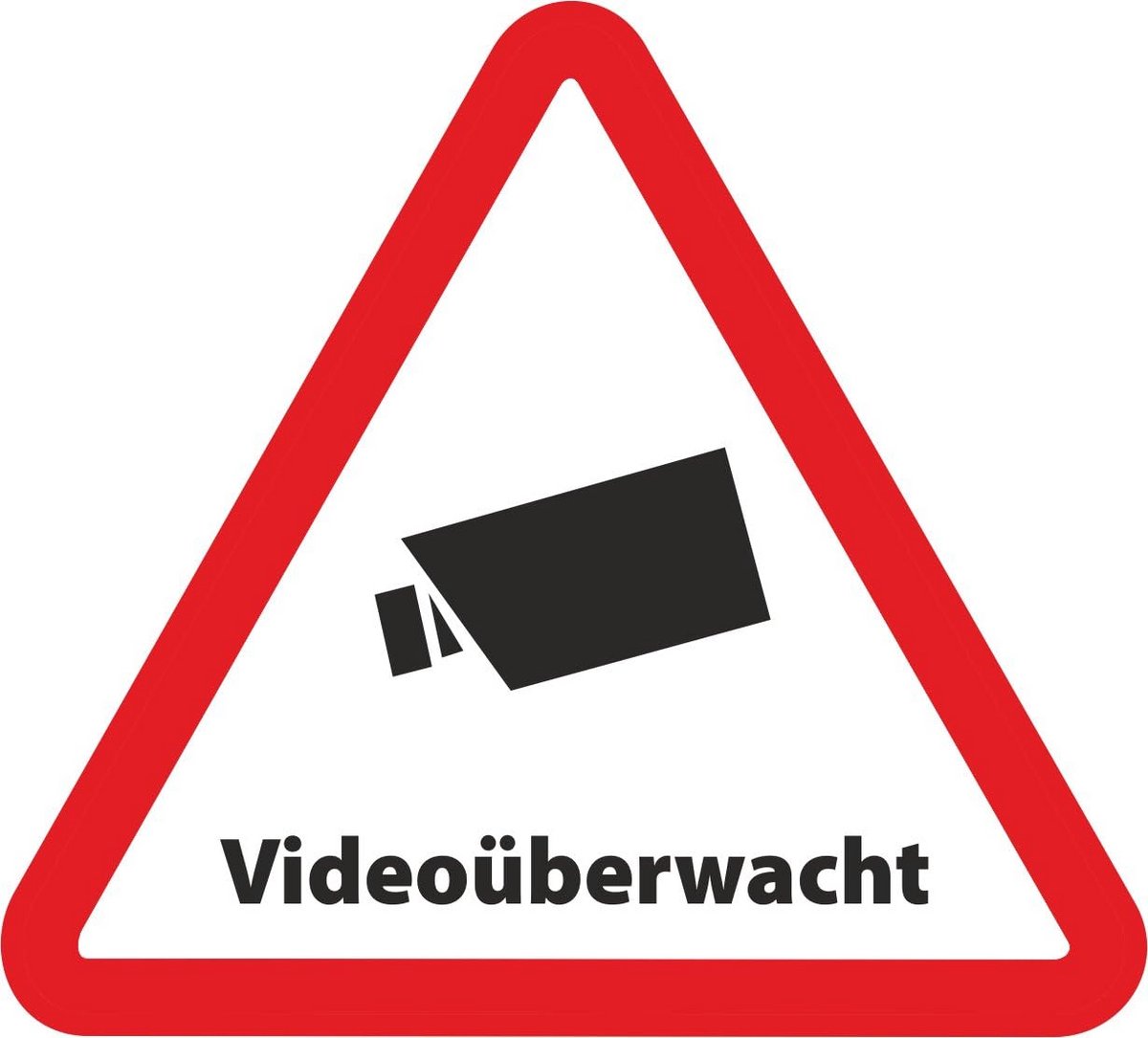 5x Videobewaking Sticker Driehoek - Melding Toezicht voor Raam en Deur