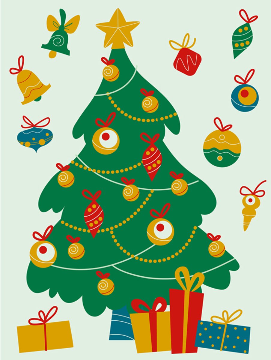 Schilderen op Nummer Set - Kind 6+ - Kerstboom & Rendier - Plaat Karton + Bonusplaat - incl. Verf & Penselen - 18x24cm