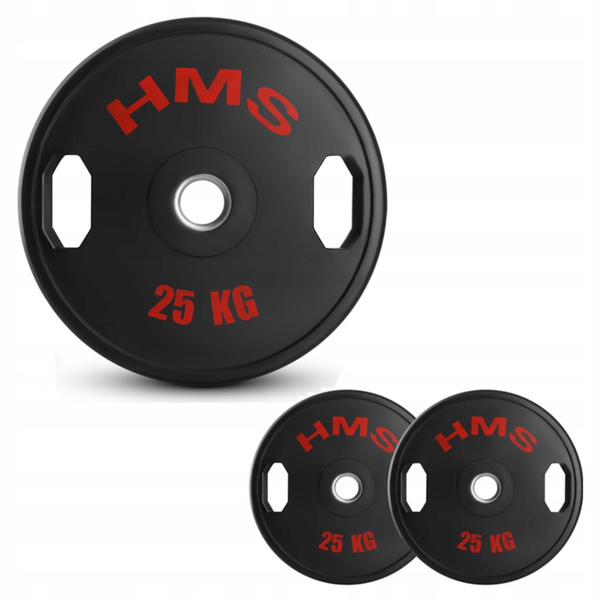 HMS TOG 2x25kg Olympische beugel Rubberen stalen halterschijf