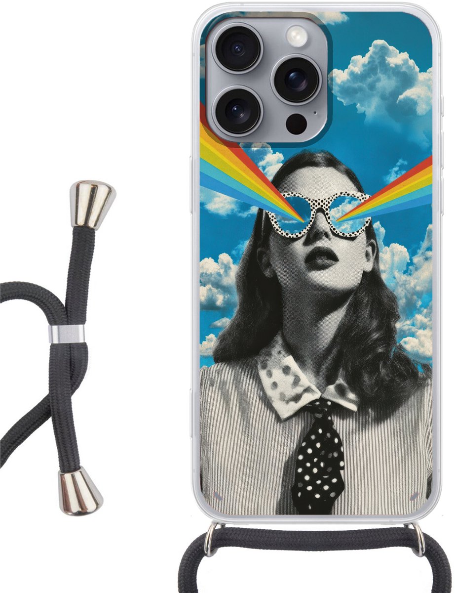 Vrouw - Bril - Regenboog - Wolken