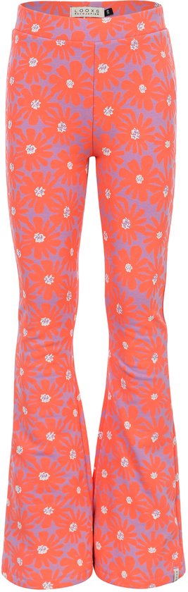 Pantalon Filles LOOXS Little 2601-7605-985 - Taille 110 - imprimé floral orange, 95 % Cotton , 5 % élasthanne