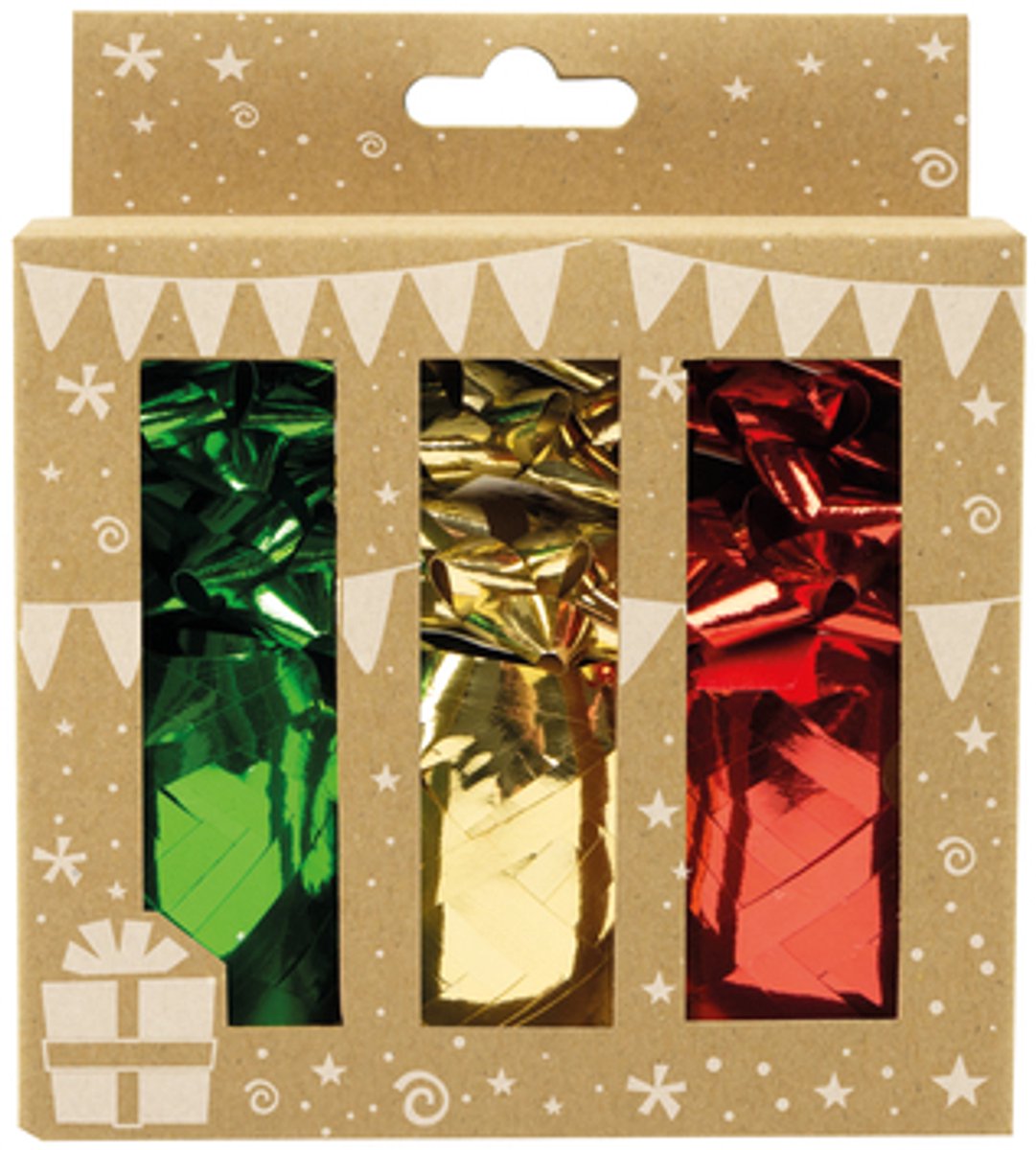 Cadeauversieringsset 12-delig 3 kleurig