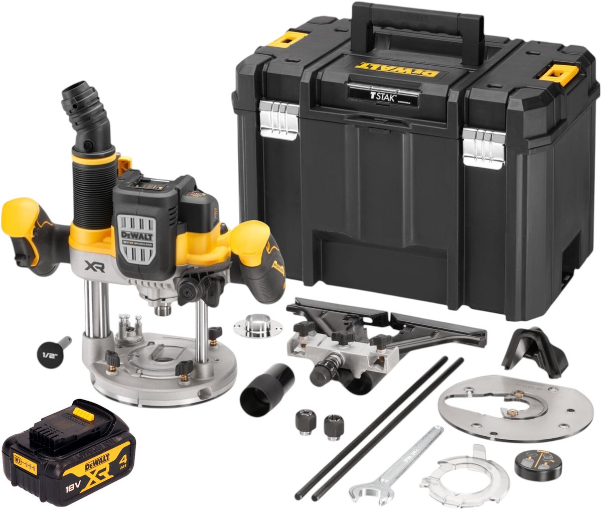 DeWalt DCW 620 NT accufrees 18 V 12 mm borstelloos + 1x accu 4.0 Ah + TSTAK - zonder lader