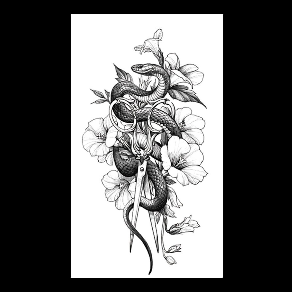 CSGoods - Set van 5 Zwarte 3D Tijdelijke Tattoos voor Mannen en Vrouwen - Arm, Nek - Volwassenen - Enge Halloween Nep Tattoo