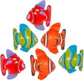 6x poissons tropicaux gonflables - animaux gonflables - 14 x 22 cm chacun