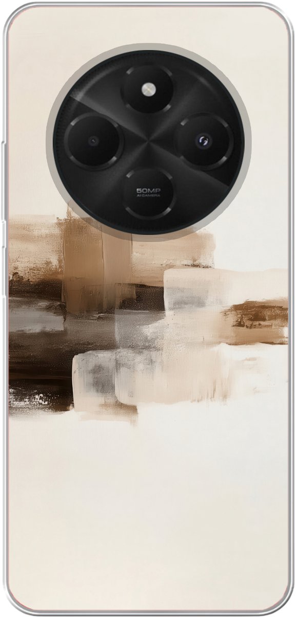 Telefoonhoesje Geschikt voor Xiaomi Geschikt voor Poco C75 (5G) hoesje - Penseelstreken - Abstract landschap - Rust - Siliconen Telefoonhoesje Telefoonhoesje