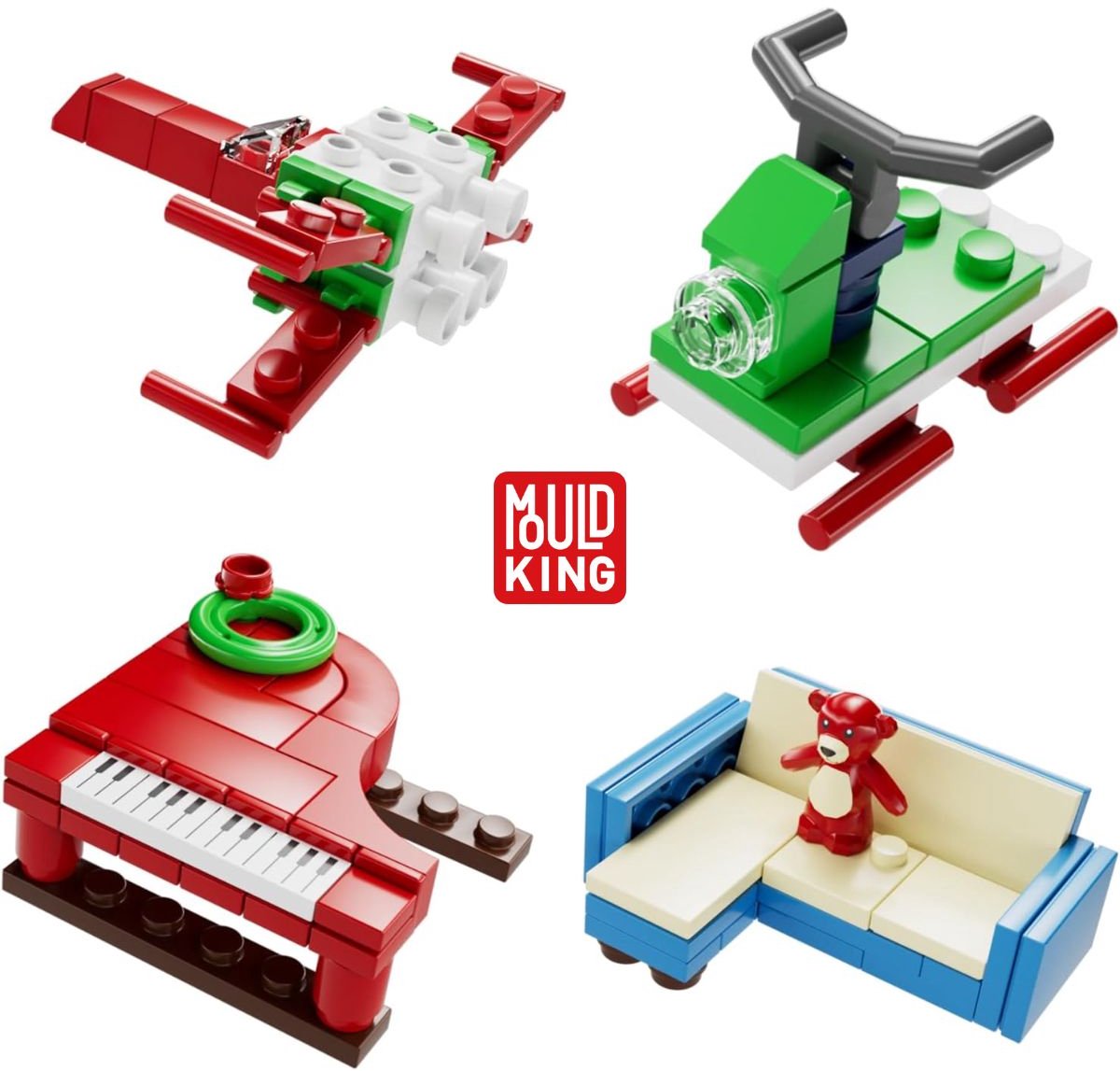 Mould King Kerst adventskalender #2 24-delig 2025 - 2026 aftelkalender bouwset | Incl. mini kerstversiering / decoratie | Creator classic bouwpakket geschikt voor lego | Educatief speelgoed ideas voor volwassenen & kinderen | 725 bouwstenen — afbeelding 9