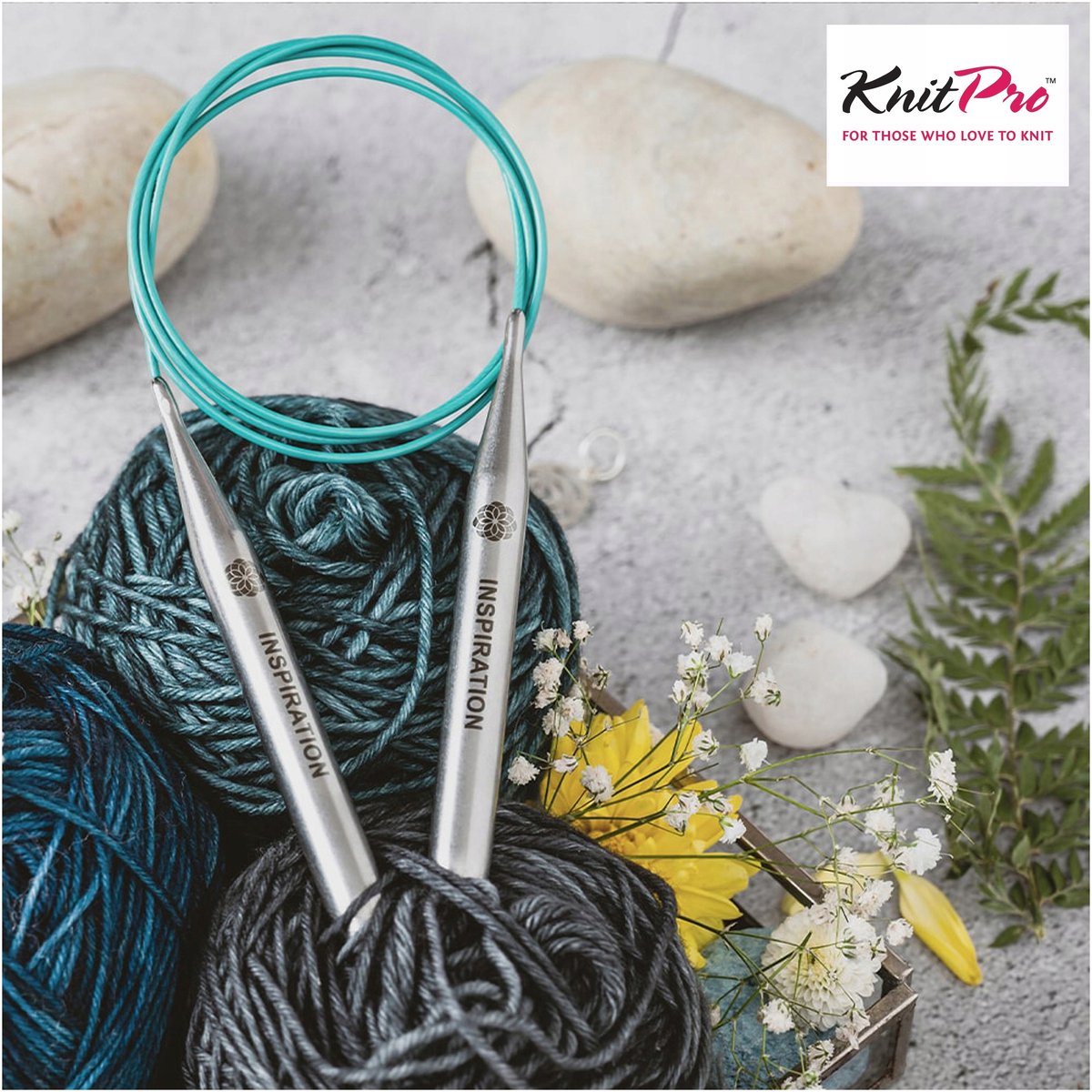 KnitPro Mindful metalen breinaalden met kabel 6,00mm, 40cm