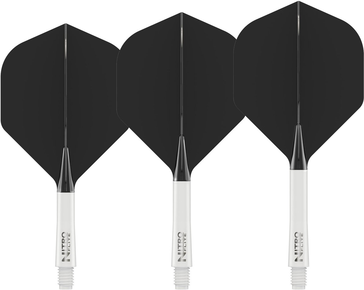 Red Dragon Nitro Flite System White Black NO2 - Dart Flights