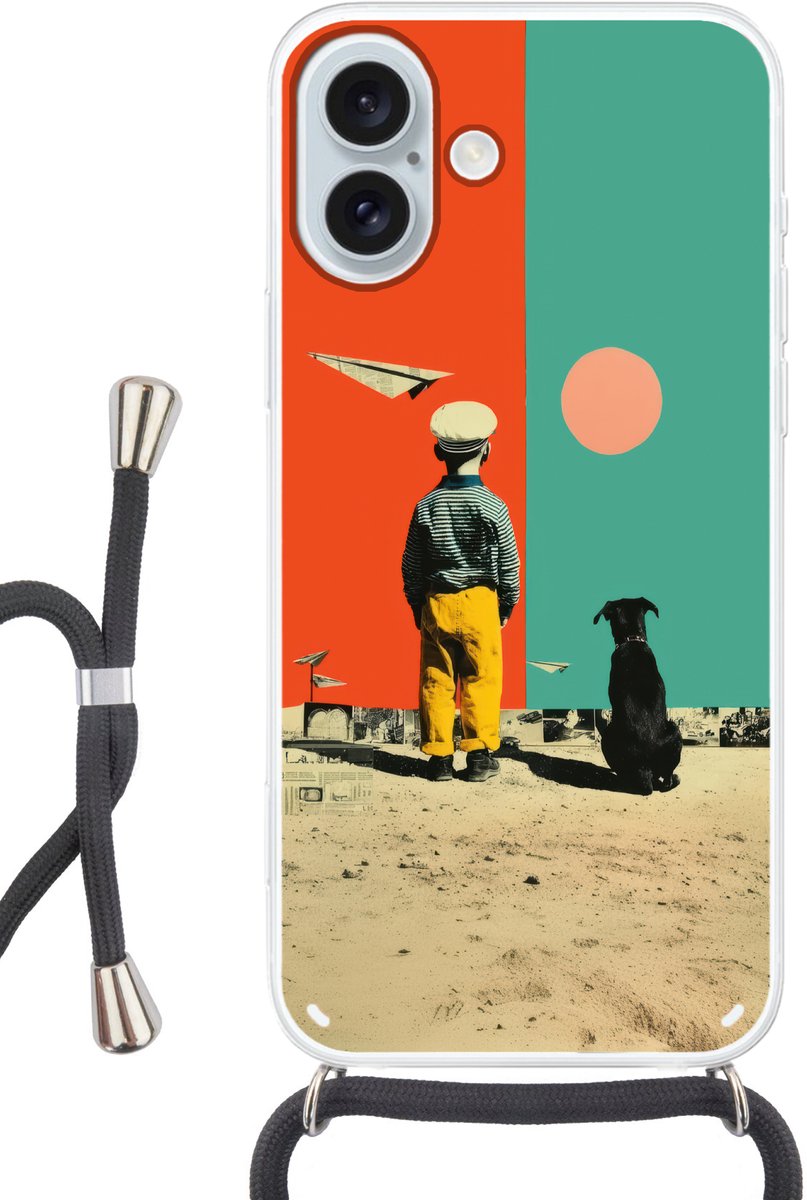 Retro - Jongen - Hond - Rood - Groen